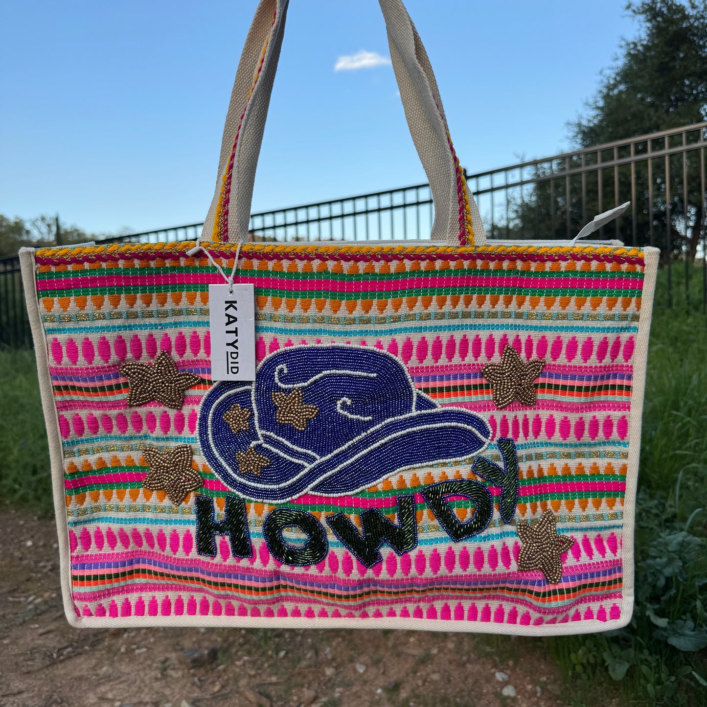 Howdy Cowgirl Sequins Tote Handbag