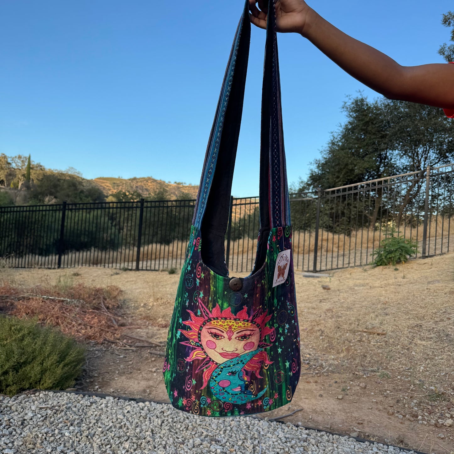 Sun & Moon Colorful Bohemian Gypsy Crossbody Bag