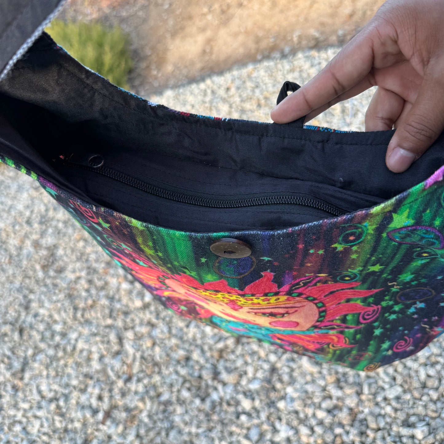 Sun & Moon Colorful Bohemian Gypsy Crossbody Bag