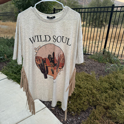 Wild Soul Fringe Shirt Dress
