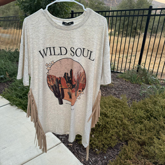 Wild Soul Fringe Shirt Dress