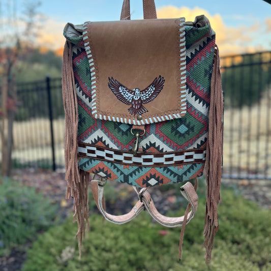 Native American Eagle Fringe Backpack