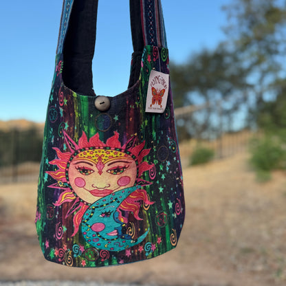 Sun & Moon Colorful Bohemian Gypsy Crossbody Bag