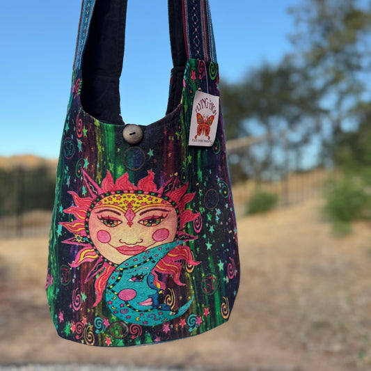 Sun & Moon Colorful Bohemian Gypsy Crossbody Bag