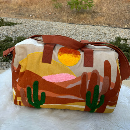 Large Cactus Desert Duffle Overnight Bag