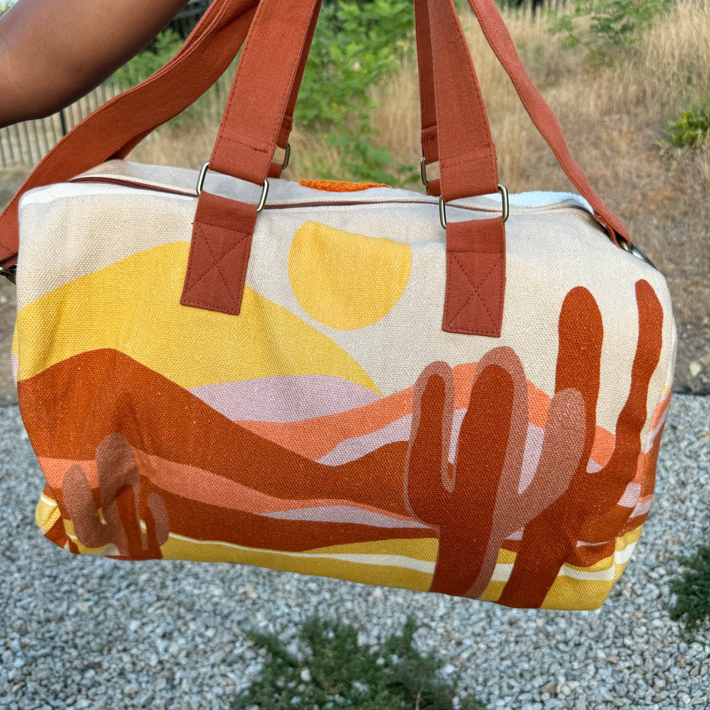 Large Cactus Desert Duffle Overnight Bag
