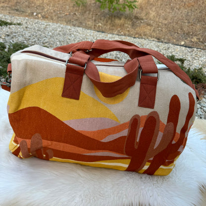 Large Cactus Desert Duffle Overnight Bag
