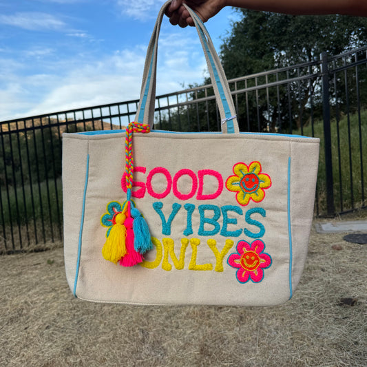 Good Vibes Only Tote Handbag