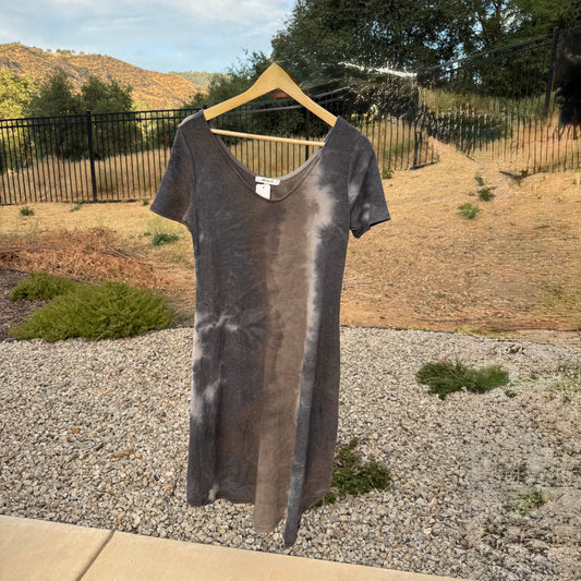 Navy & Gray Earth Tone Tie Dye Dress
