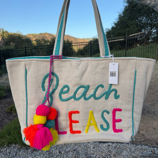 Beach Please Tote Handbag