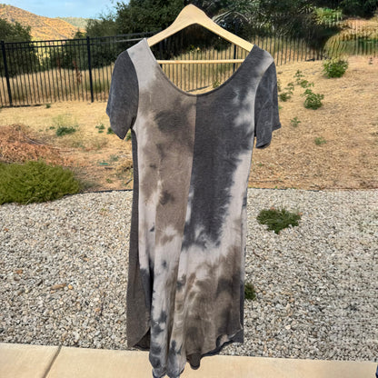 Navy & Gray Earth Tone Tie Dye Dress