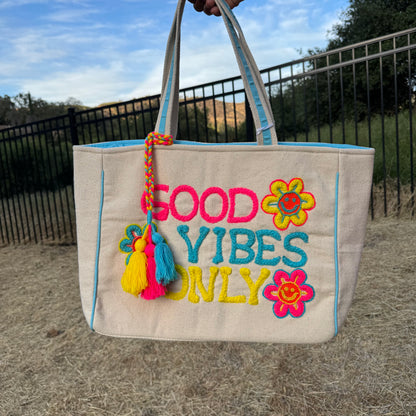Good Vibes Only Tote Handbag