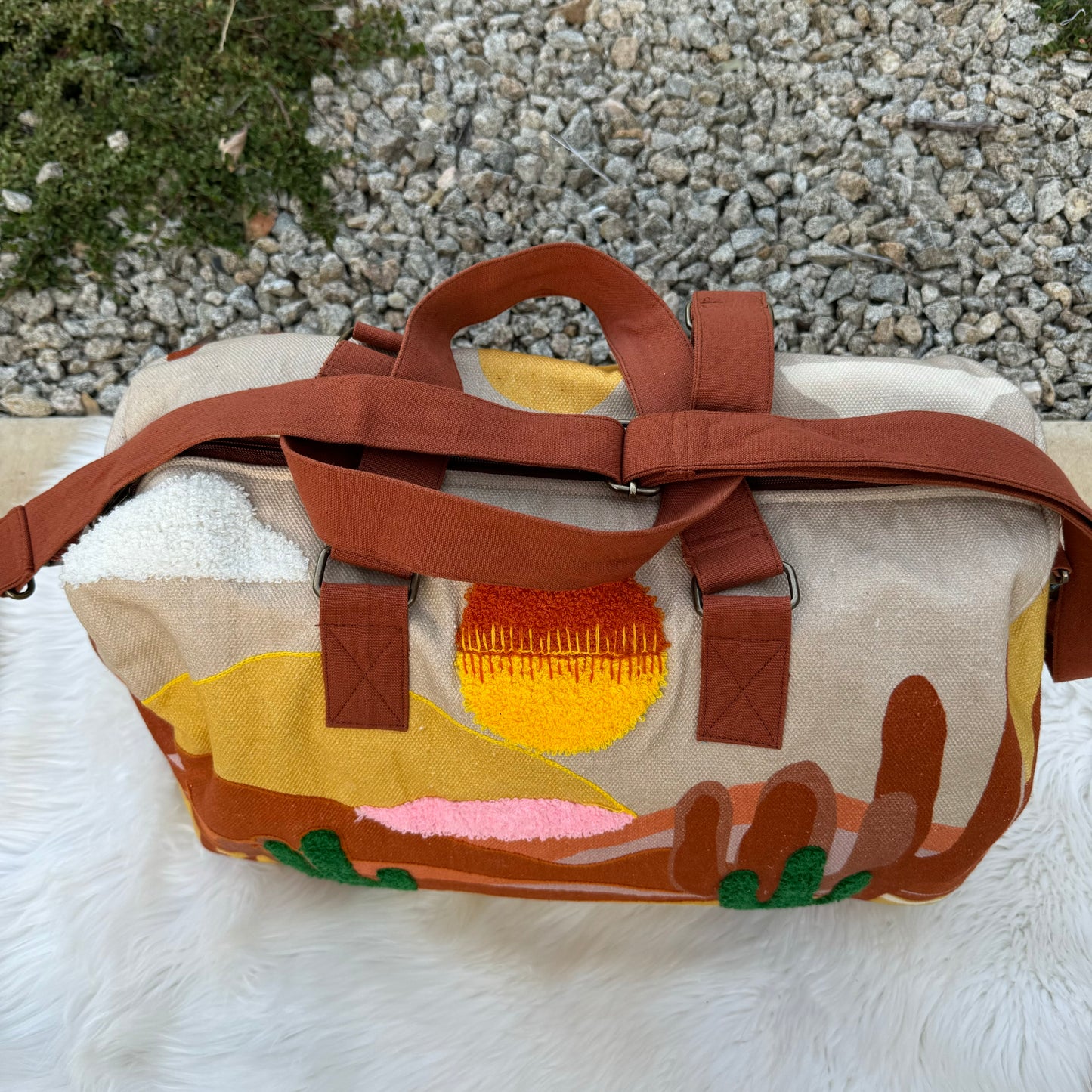 Large Cactus Desert Duffle Overnight Bag